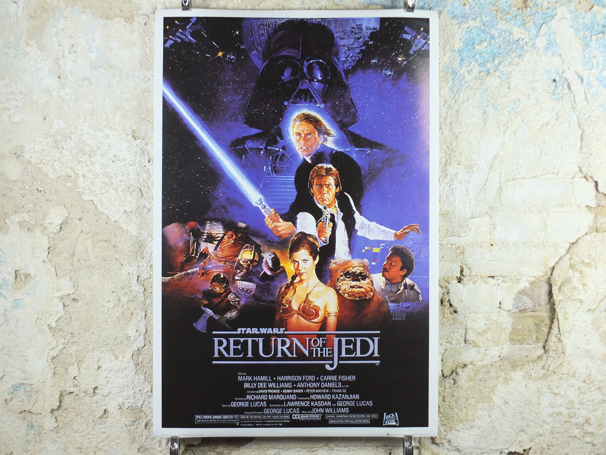 Return of the Jedi Poster, Star Wars Style B, Lucasfilm, Mark Hamill, Harrison Ford, Carrie Fisher, wall art, cinema film memorabilia