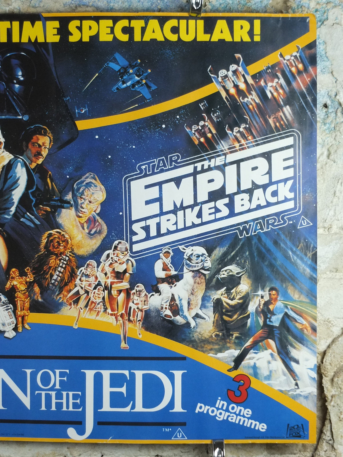 1993 Star Wars Trilogy Poster, by Zigzag Posters Germany, Return of the Jedi, Empire Strikes Back, wall art cinema film memorabilia