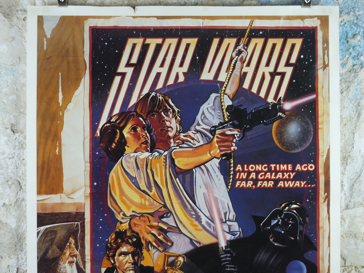 1995 Star Wars Style D Poster, by Zigzag Posters Germany, Mark Hamill, Harrison Ford, Carrie Fisher, wall art cinema film memorabilia