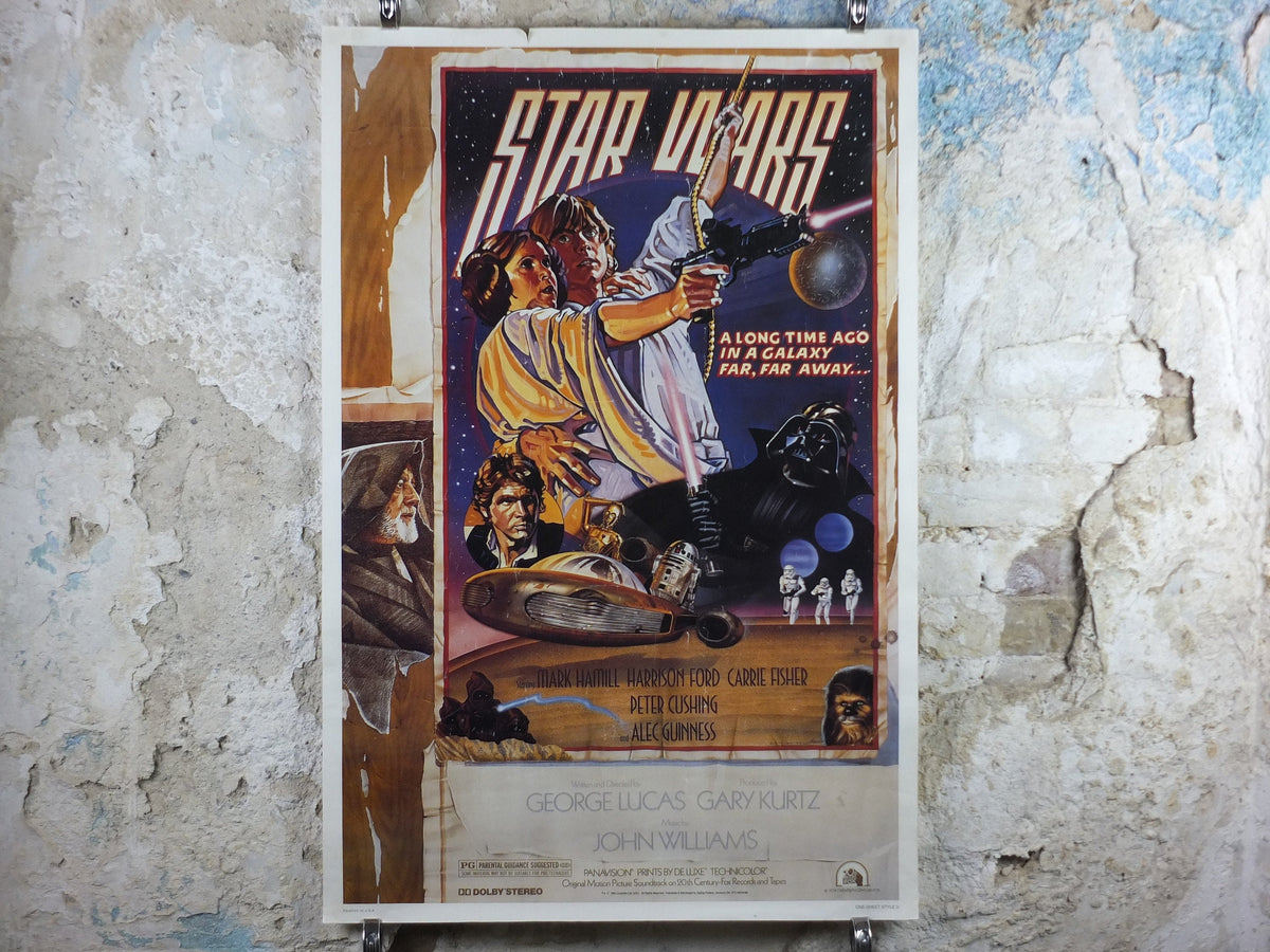 1995 Star Wars Style D Poster, by Zigzag Posters Germany, Mark Hamill, Harrison Ford, Carrie Fisher, wall art cinema film memorabilia