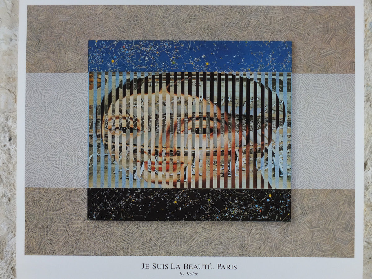 1988 Air France Collection Poster, Je suis la beaute. Paris by Kolar, Modernism, Commemorative Edition, Aviation, tourism vacation wall art