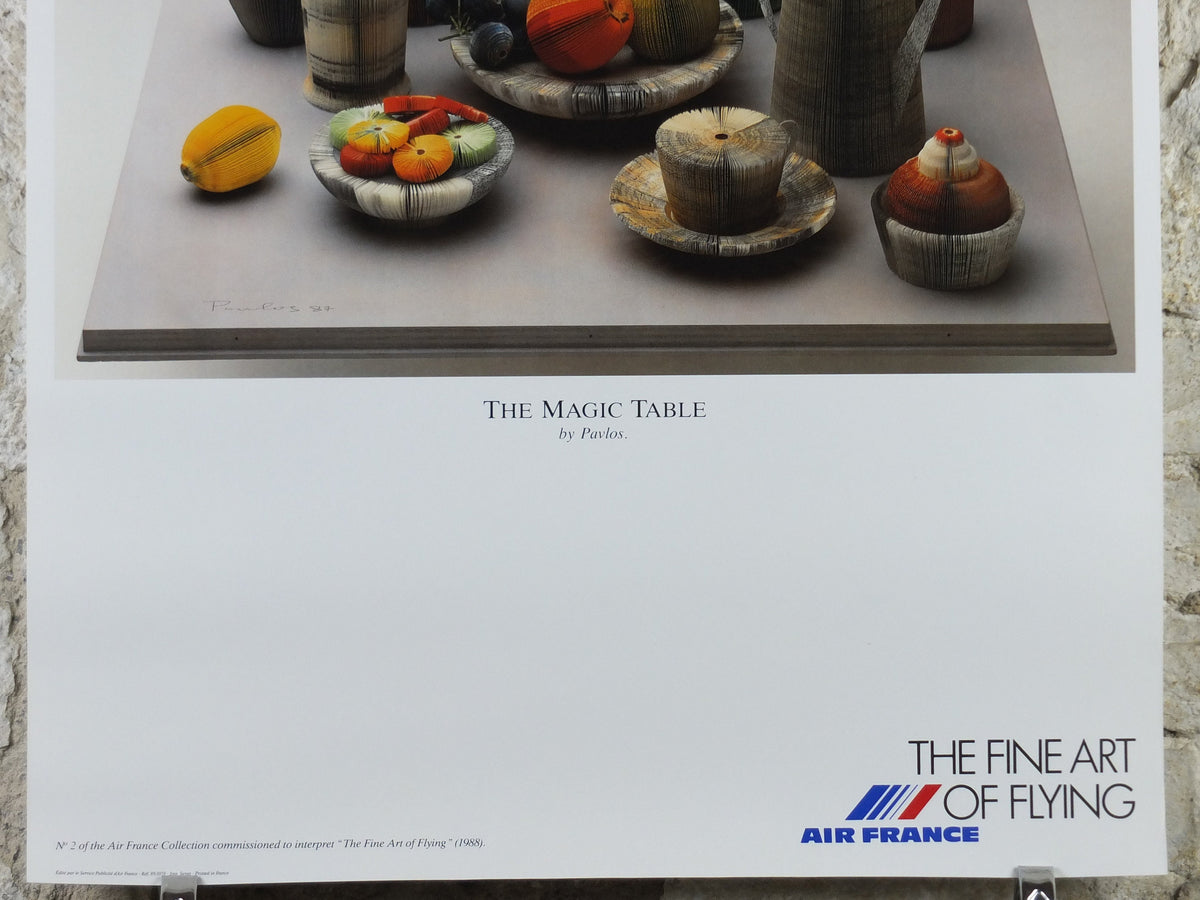 1988 Air France Collection Poster, The Magic Table by Pavlos, Modernism, Commemorative Edition, Aviation, tourism vacation wall art
