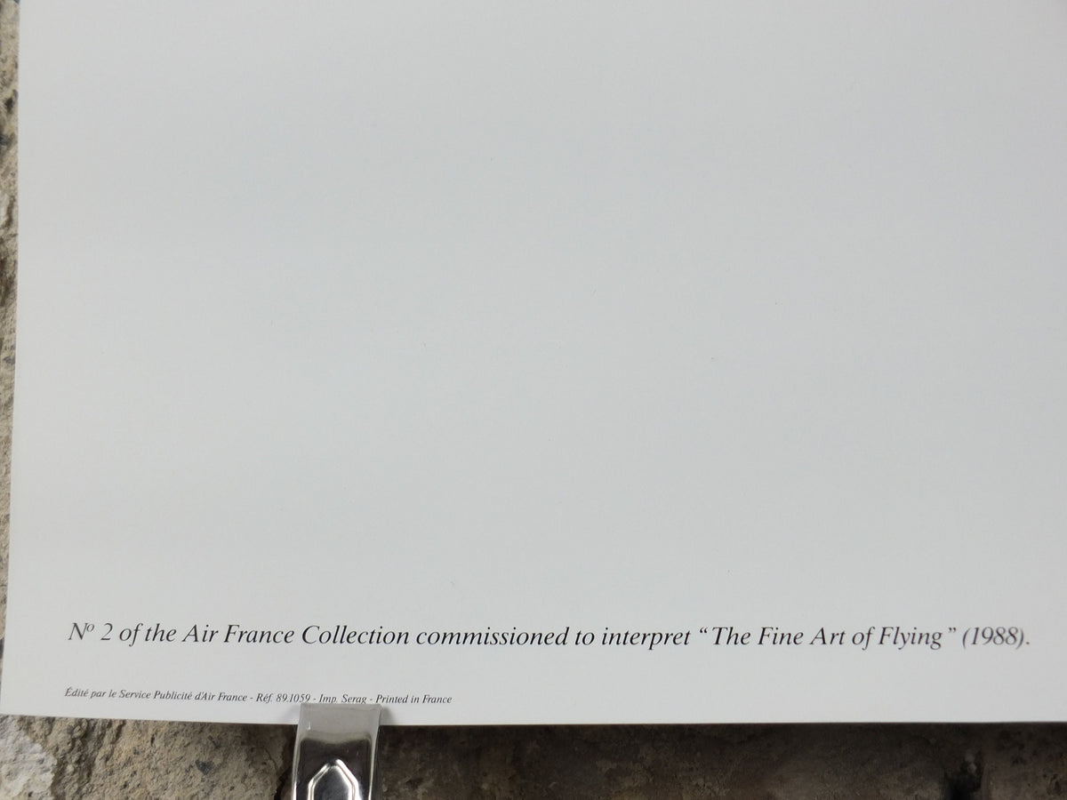 1988 Air France Collection Poster, The Magic Table by Pavlos, Modernism, Commemorative Edition, Aviation, tourism vacation wall art