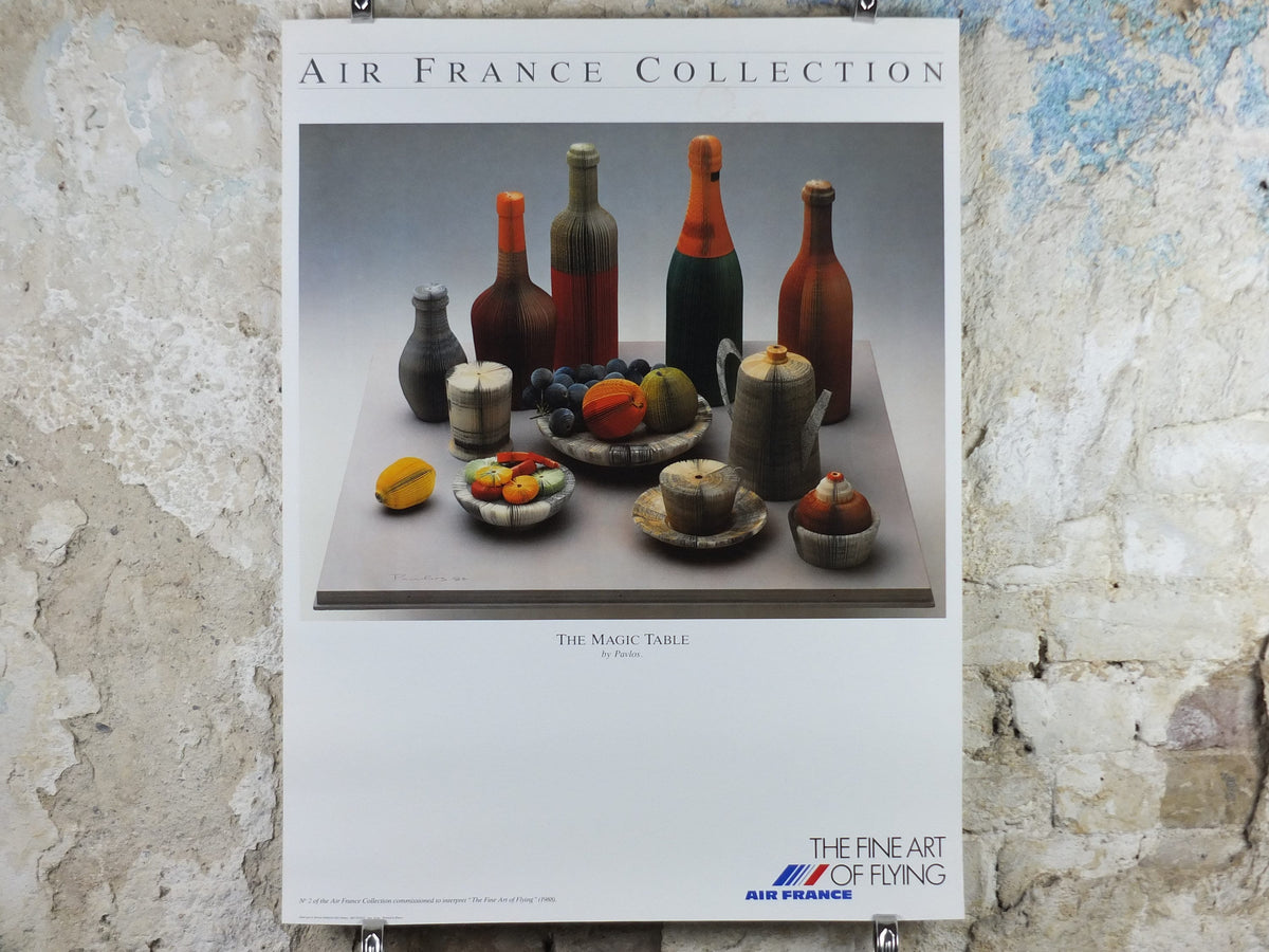1988 Air France Collection Poster, The Magic Table by Pavlos, Modernism, Commemorative Edition, Aviation, tourism vacation wall art