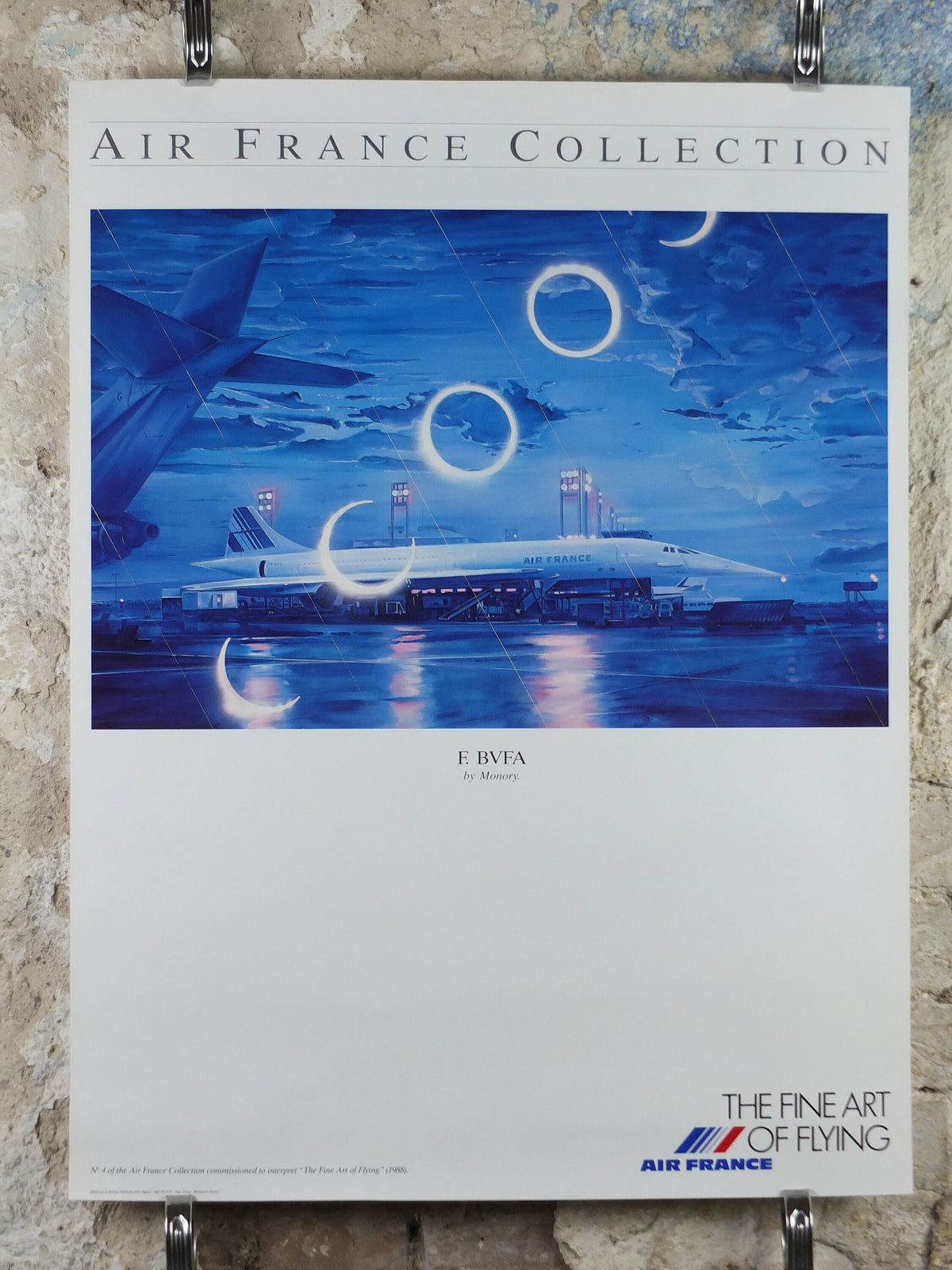1988 Air France Collection Poster, Concorde F BVFA by Jacques Monory, Modernism, Commemorative Edition, Aviation, tourism vacation wall art