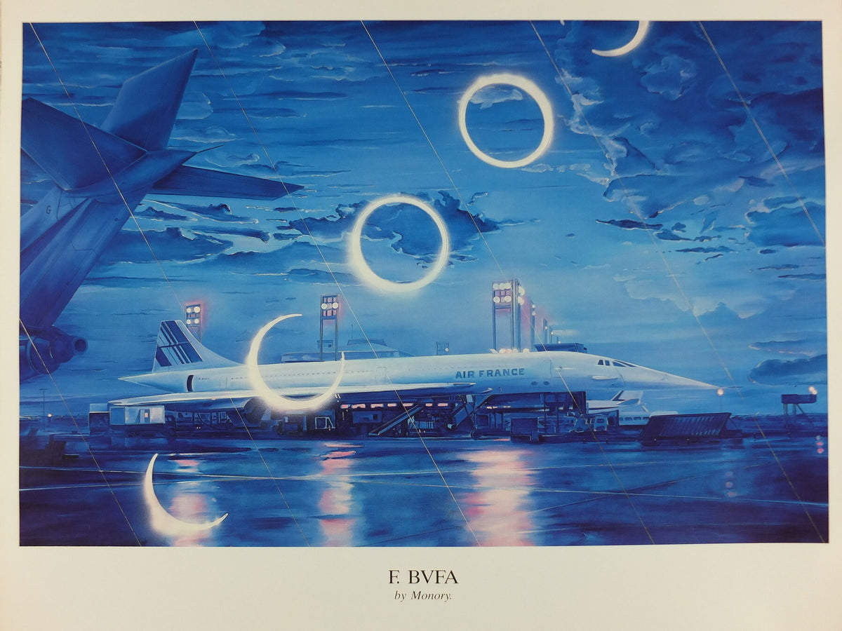 1988 Air France Collection Poster, Concorde F BVFA by Jacques Monory, Modernism, Commemorative Edition, Aviation, tourism vacation wall art