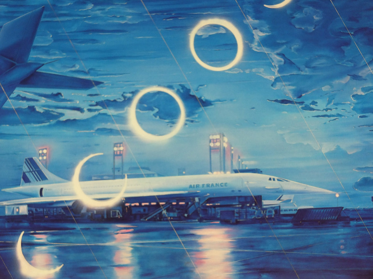 1988 Air France Collection Poster, Concorde F BVFA by Jacques Monory, Modernism, Commemorative Edition, Aviation, tourism vacation wall art