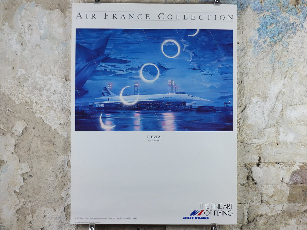 1988 Air France Collection Poster, Concorde F BVFA by Jacques Monory, Modernism, Commemorative Edition, Aviation, tourism vacation wall art