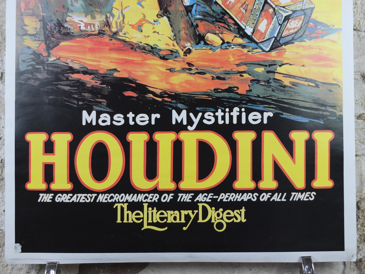 Harry Houdini Poster, Master Mystifier, Buried Alive! Escape Artist, The Greated Necromancer of all Time, The Literary Digest, wall art