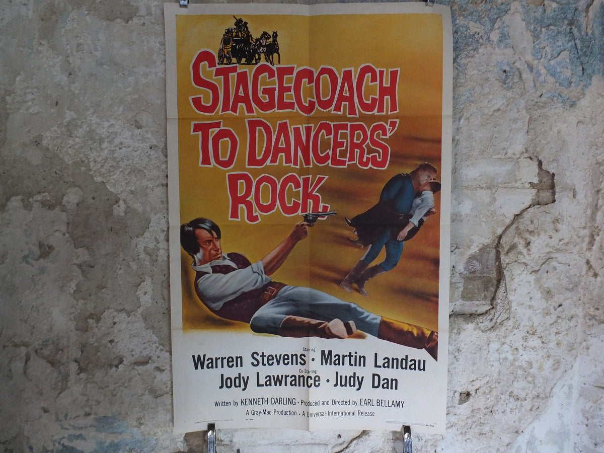 Original Vintage Movie Poster Stagecoach to Dancers Rock 1962 1960s wall art western desert cowboy US one sheet cinema film memorabilia