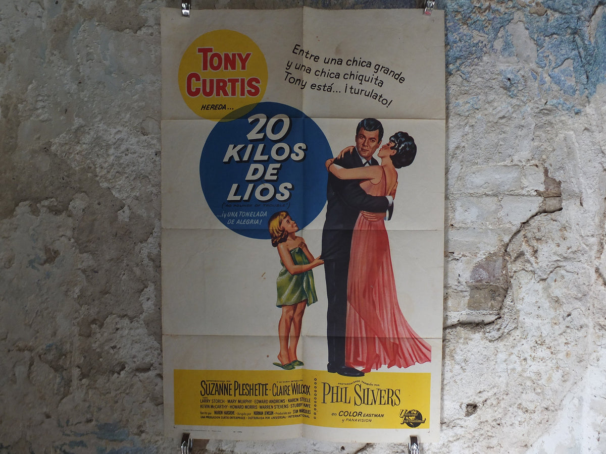 Original Vintage Movie Poster 40 Pounds of Trouble 1963 1960s wall art Tony Curtis parents mum dad kid US one sheet cinema film memorabilia