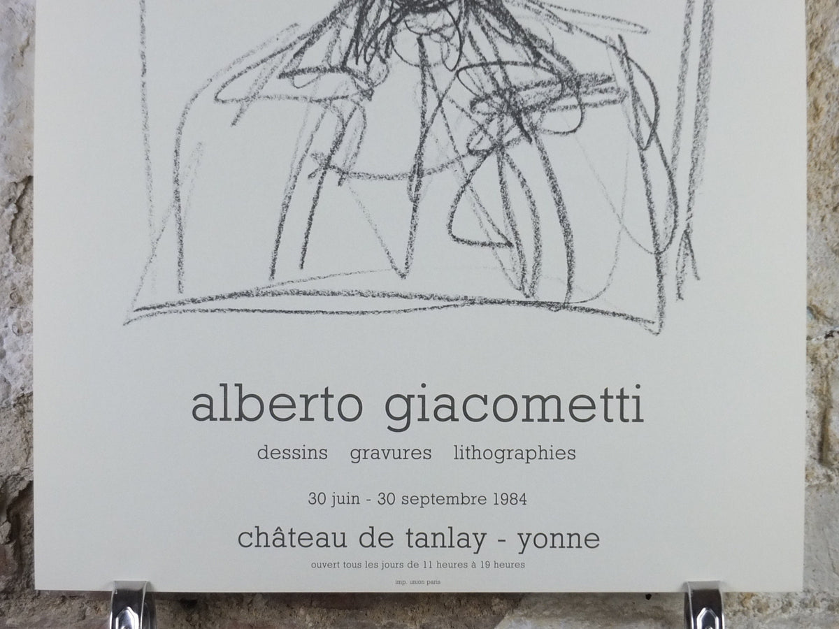 1984 Alberto Giacometti Poster, Head of a Man 1955, amazing condition, Surrealism, Expressionism, Cubism, gallery exhibition wall art 1980s