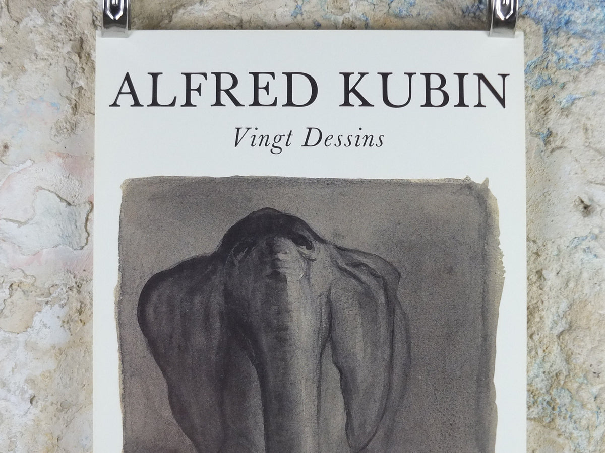 1986 Alfred Kubin Poster, The Elephant, amazing condition, Surrealism, Expressionism, gallery exhibition wall art 1980s