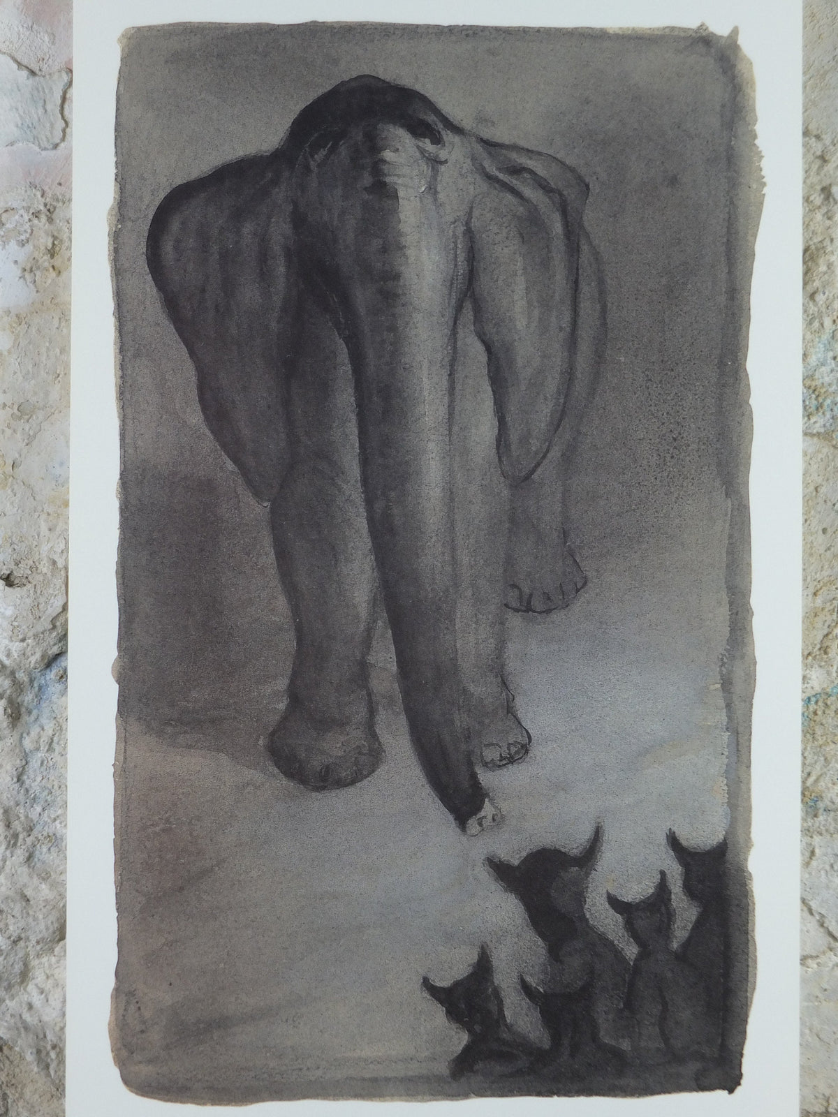 1986 Alfred Kubin Poster, The Elephant, amazing condition, Surrealism, Expressionism, gallery exhibition wall art 1980s