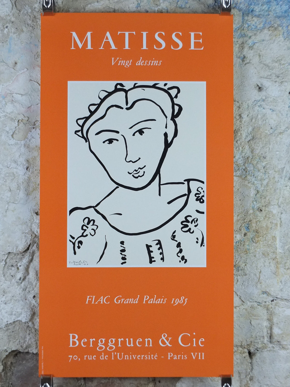 1985 Henri Matisse Poster, Woman's Face 1947, amazing condition, Fauvism, Modernism, Post-Impressionism, gallery exhibition wall art 1980s