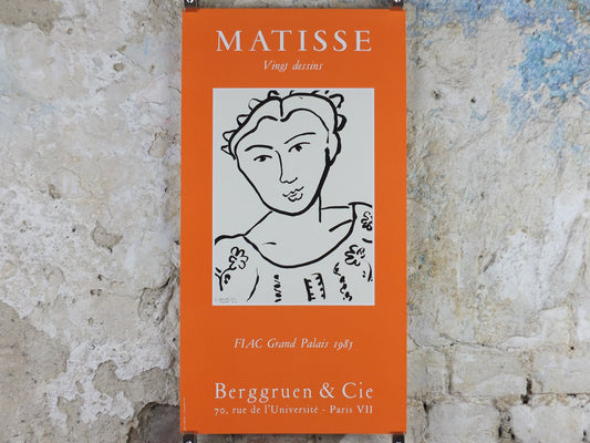 1985 Henri Matisse Poster, Woman's Face 1947, amazing condition, Fauvism, Modernism, Post-Impressionism, gallery exhibition wall art 1980s