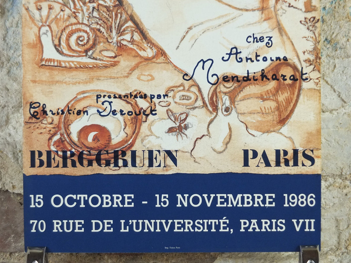 1986 Alfred Courmes Poster, The Engravers, amazing condition, Surrealism, Expressionism, gallery exhibition wall art 1980s