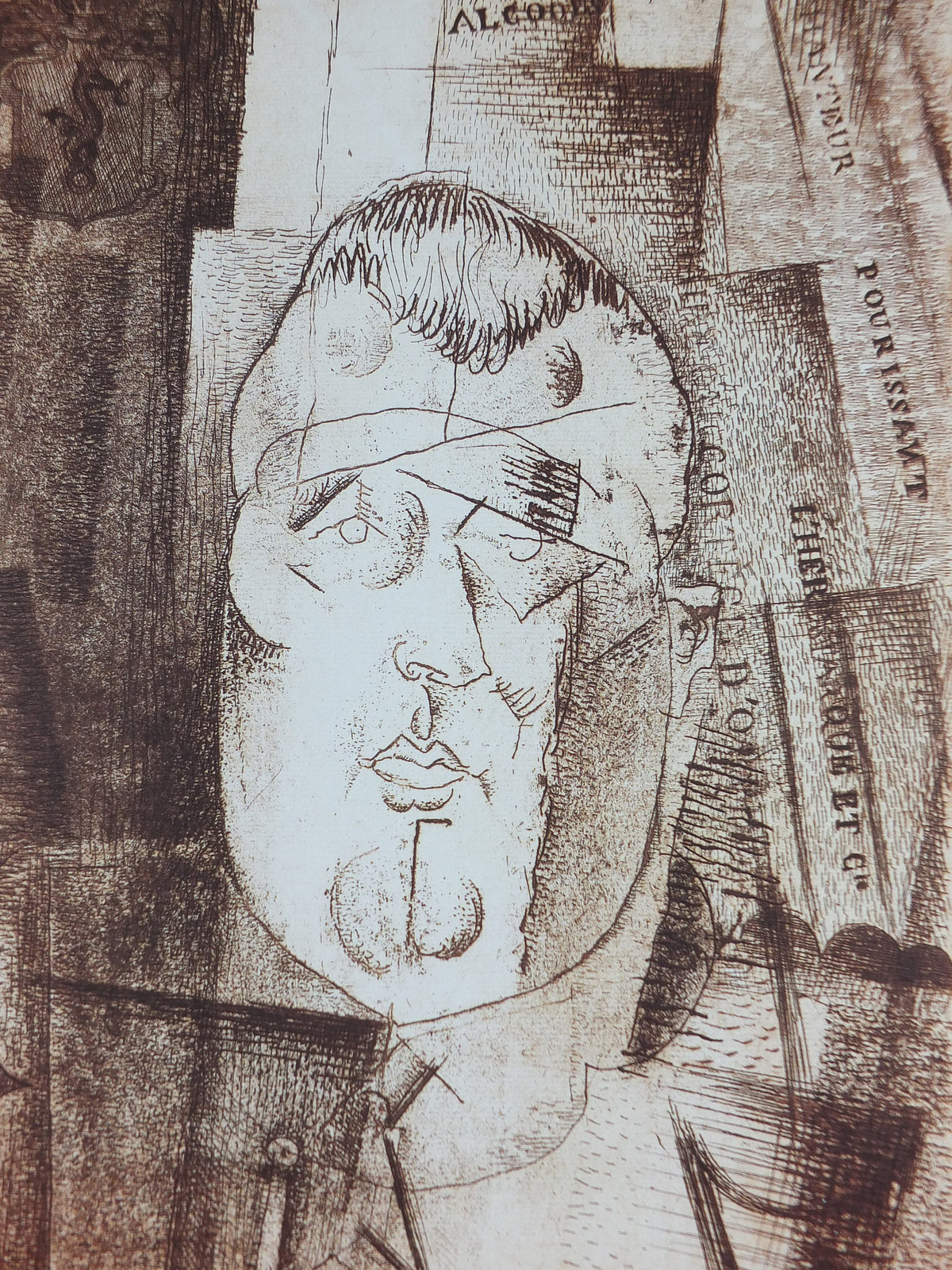 1985 Louis Marcoussis Poster, Guillaume Apollinaire, amazing condition, Engravings, gallery exhibition wall art 1980s