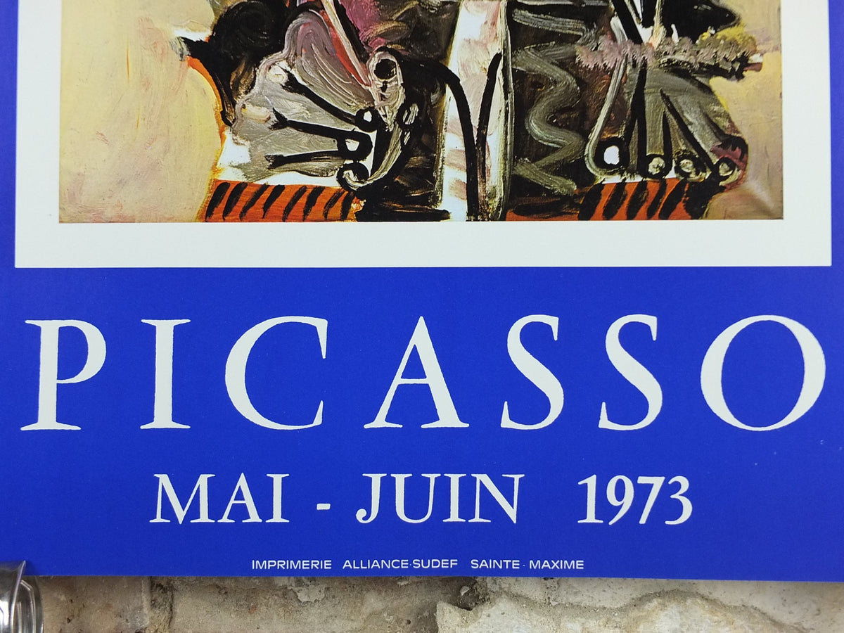 1973 Pablo Picasso Poster, Musketeer from circa 1968, Mousquetaire, Neo-Expressionism, amazing condition, Spanish painter, wall art, 1970s