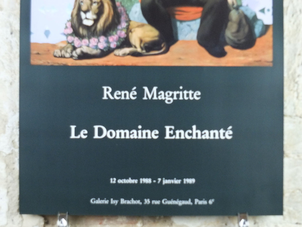 1988 Rene Magritte Poster, le Domaine Enchante, the Healer, amazing condition, sculpture surrealism, gallery exhibition wall art 1980s