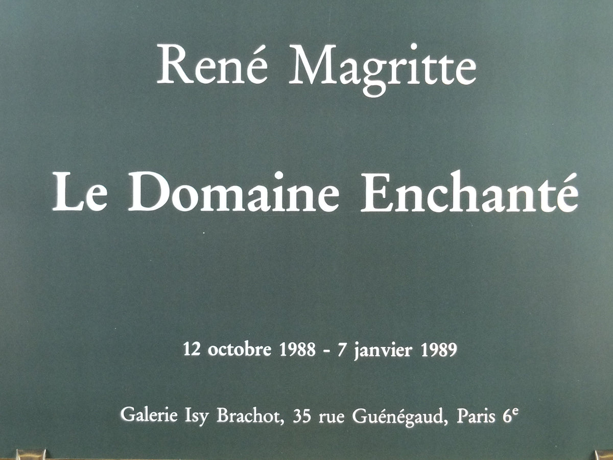 1988 Rene Magritte Poster, le Domaine Enchante, the Healer, amazing condition, sculpture surrealism, gallery exhibition wall art 1980s