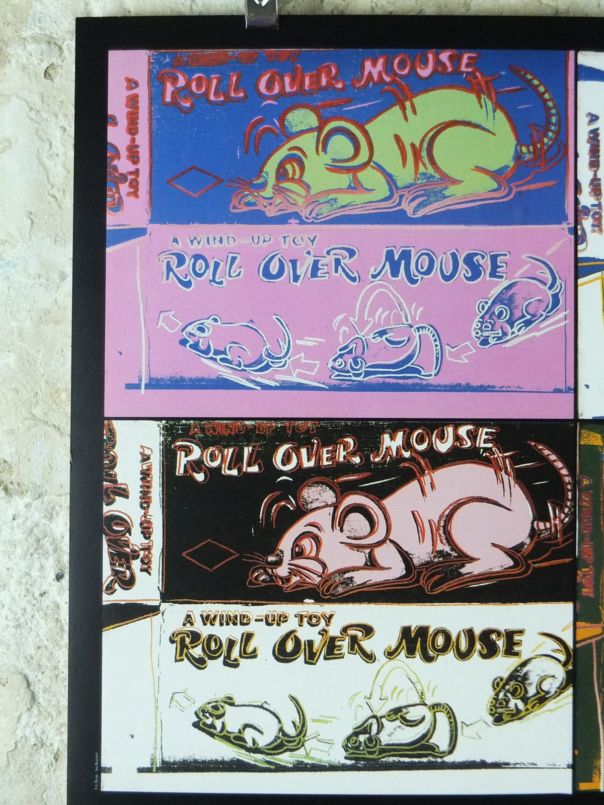 1990 Andy Warhol Poster, Toy Series 1983, Wind up Toy Roll over Mouse, amazing condition, pop art, gallery exhibition wall art 1990s
