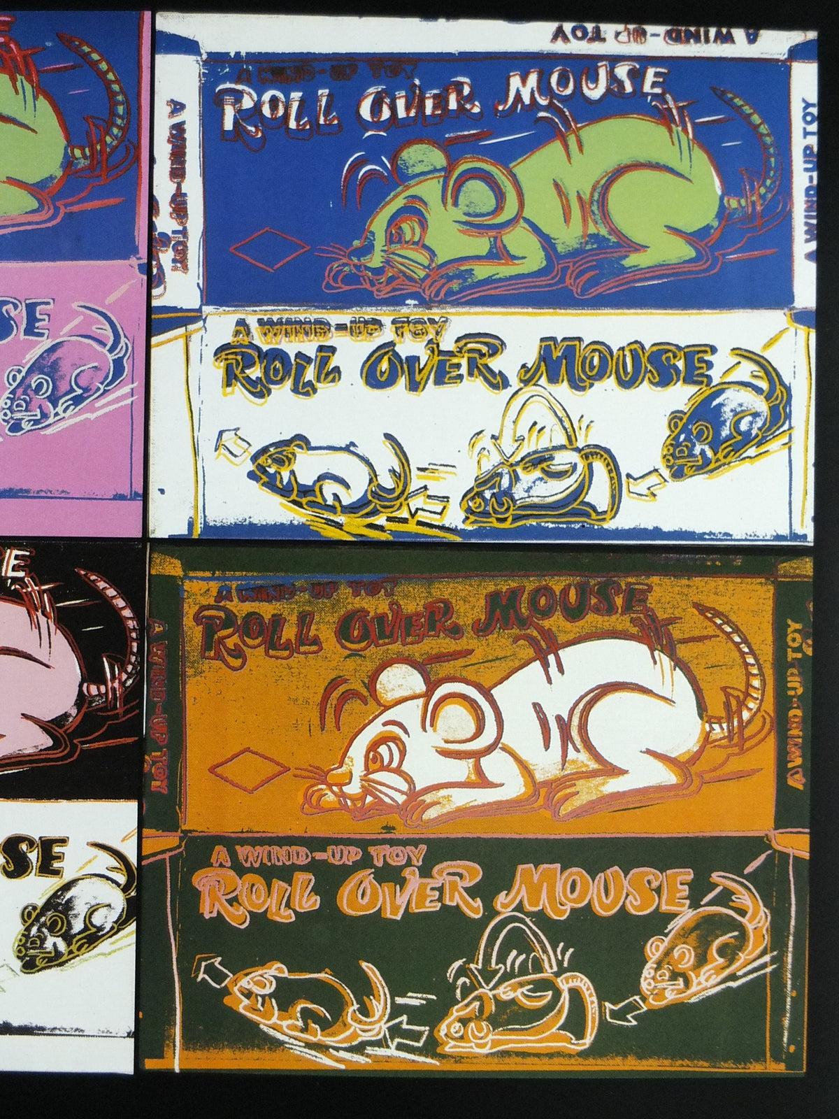 1990 Andy Warhol Poster, Toy Series 1983, Wind up Toy Roll over Mouse, amazing condition, pop art, gallery exhibition wall art 1990s