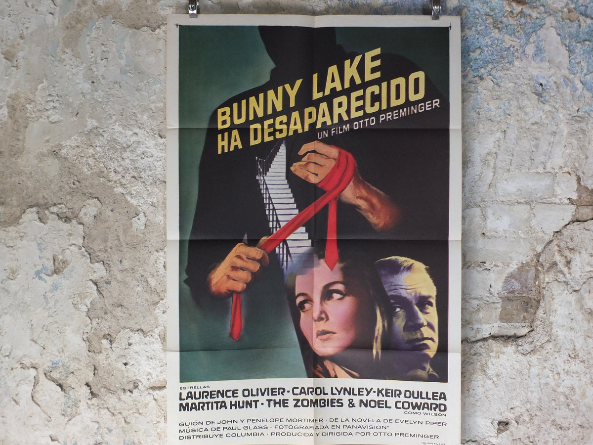 Original Vintage Movie Poster Bunny Lake is Missing 1965 1960s wall art Laurence Olivier murder mystery US one sheet cinema film memorabilia
