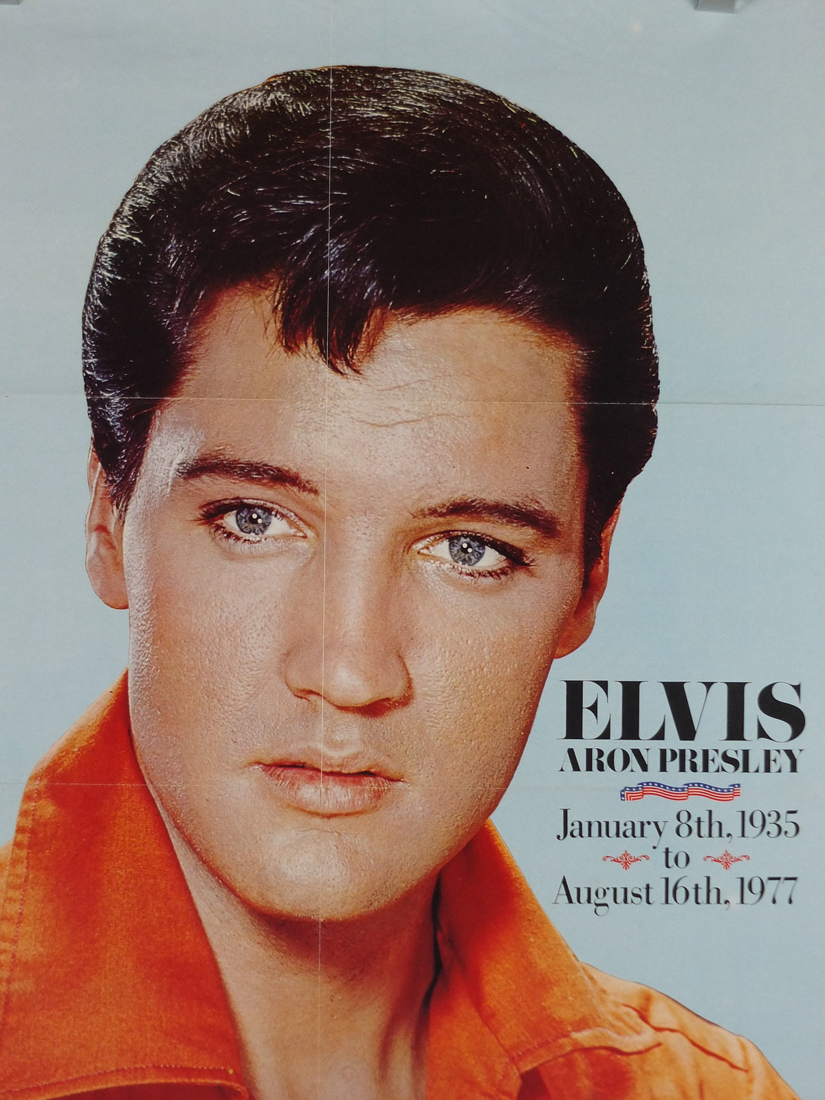 Vintage Elvis Presley Poster, The King, Elvis the Pelvis, music wall art 1980s