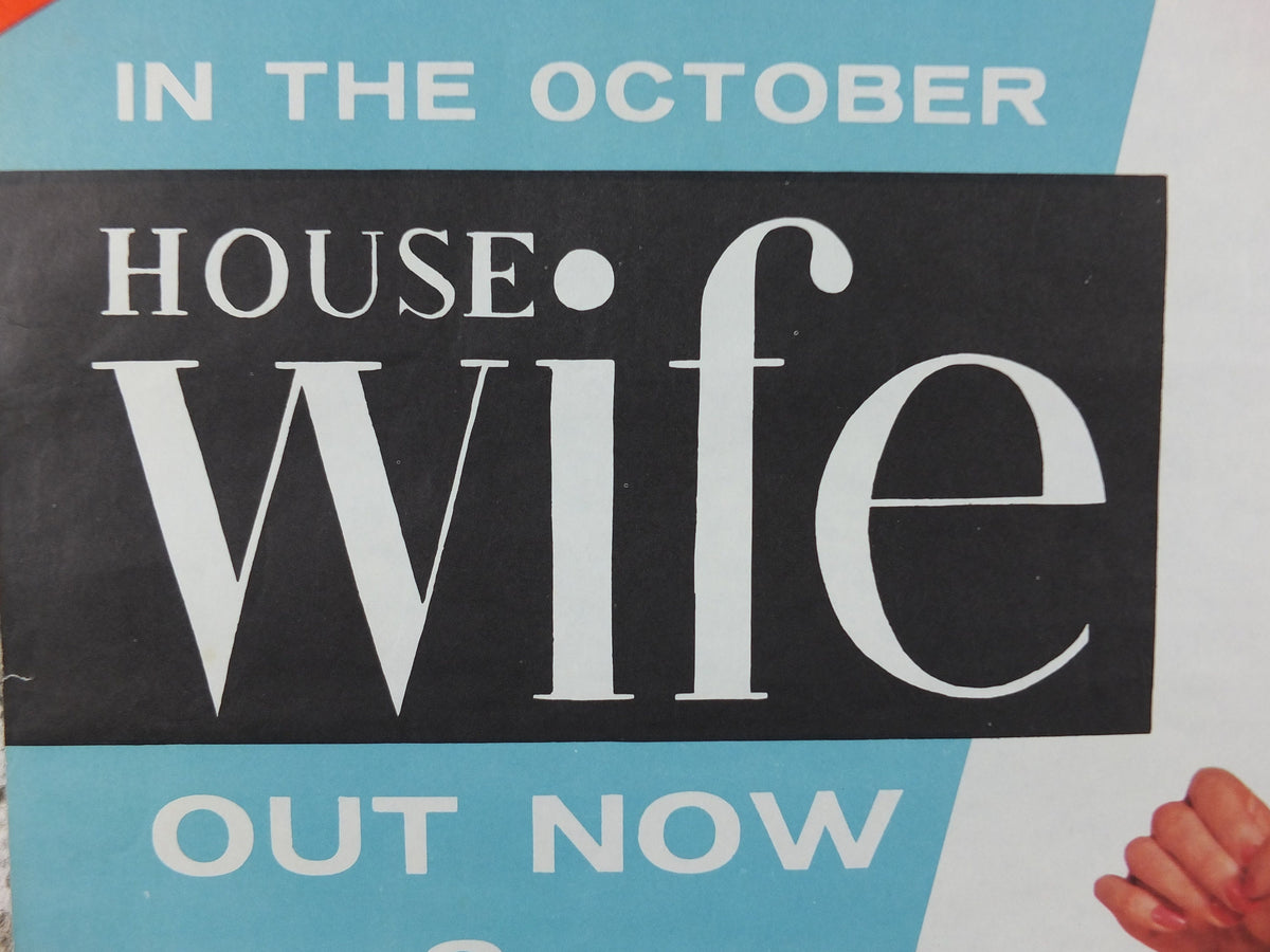 1950s The Housewife Newsagent Poster, Sweater and Scarf set, an anachronism from yesterday, magazine media print wall art retro