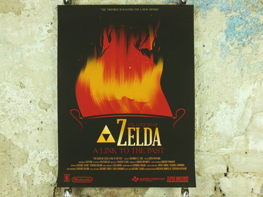 Vintage A Link to the Past Poster, Legend of Zelda, Signed Limited Edition by Marinko Milosevski, Nintendo, Movie Poster, wall art 1990-2000
