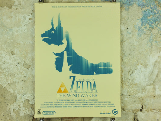 Vintage Windwaker Poster, Legend of Zelda, Signed Limited Edition by Marinko Milosevski, Nintendo, Movie Poster, wall art 1990s-2000s