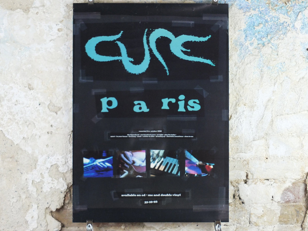1993 The Cure Paris Poster, owned by Chris Parry the Cure's manager producer, original Live promotion, Gothic Rock, wall art