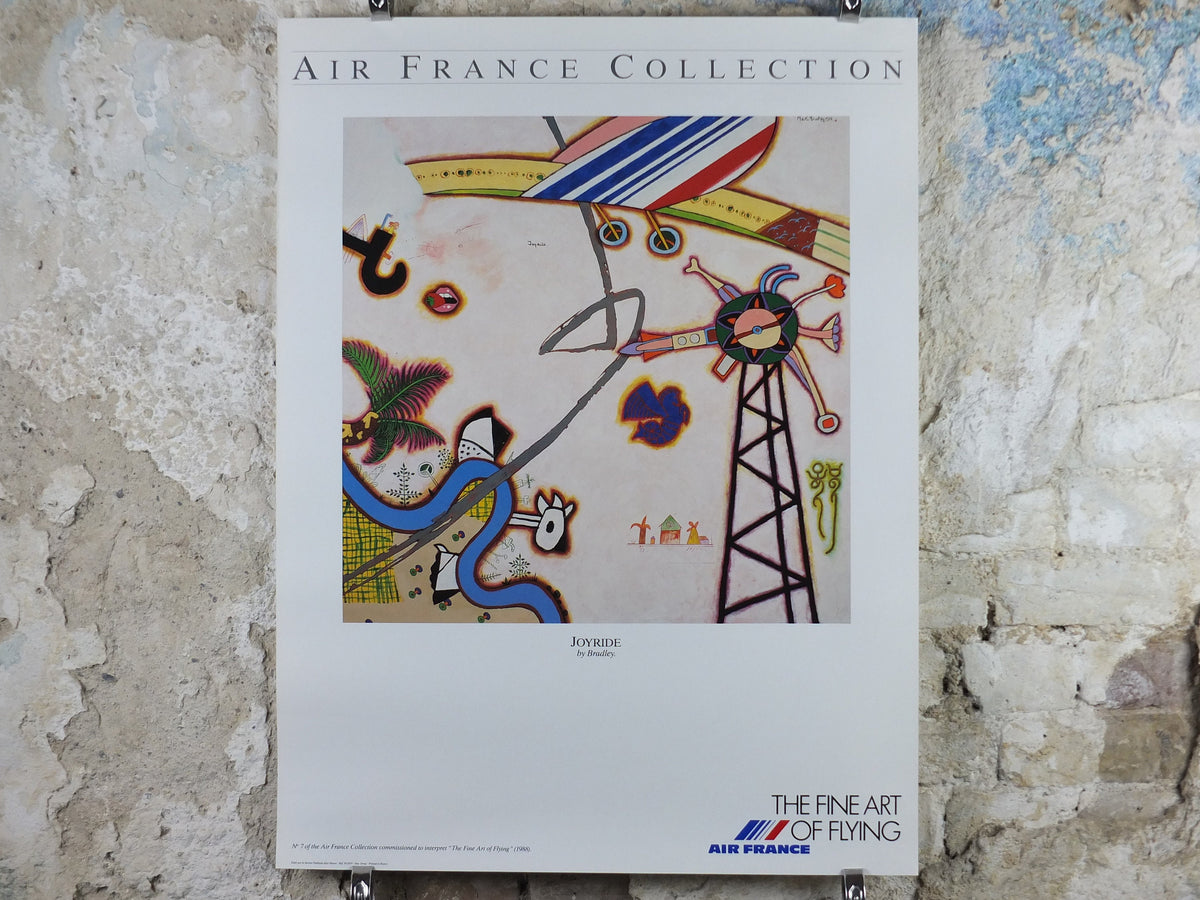 1988 Air France Collection Poster, Joyride by Martin Bradley, Modernism, Commemorative Edition, Aviation, tourism vacation wall art