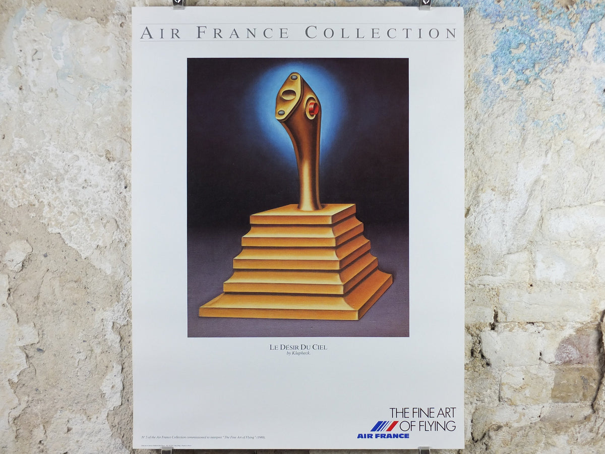 1988 Air France Collection Poster, Le Desir du Ciel by Kalpheck, Modernism, Commemorative Edition, Aviation, tourism vacation wall art