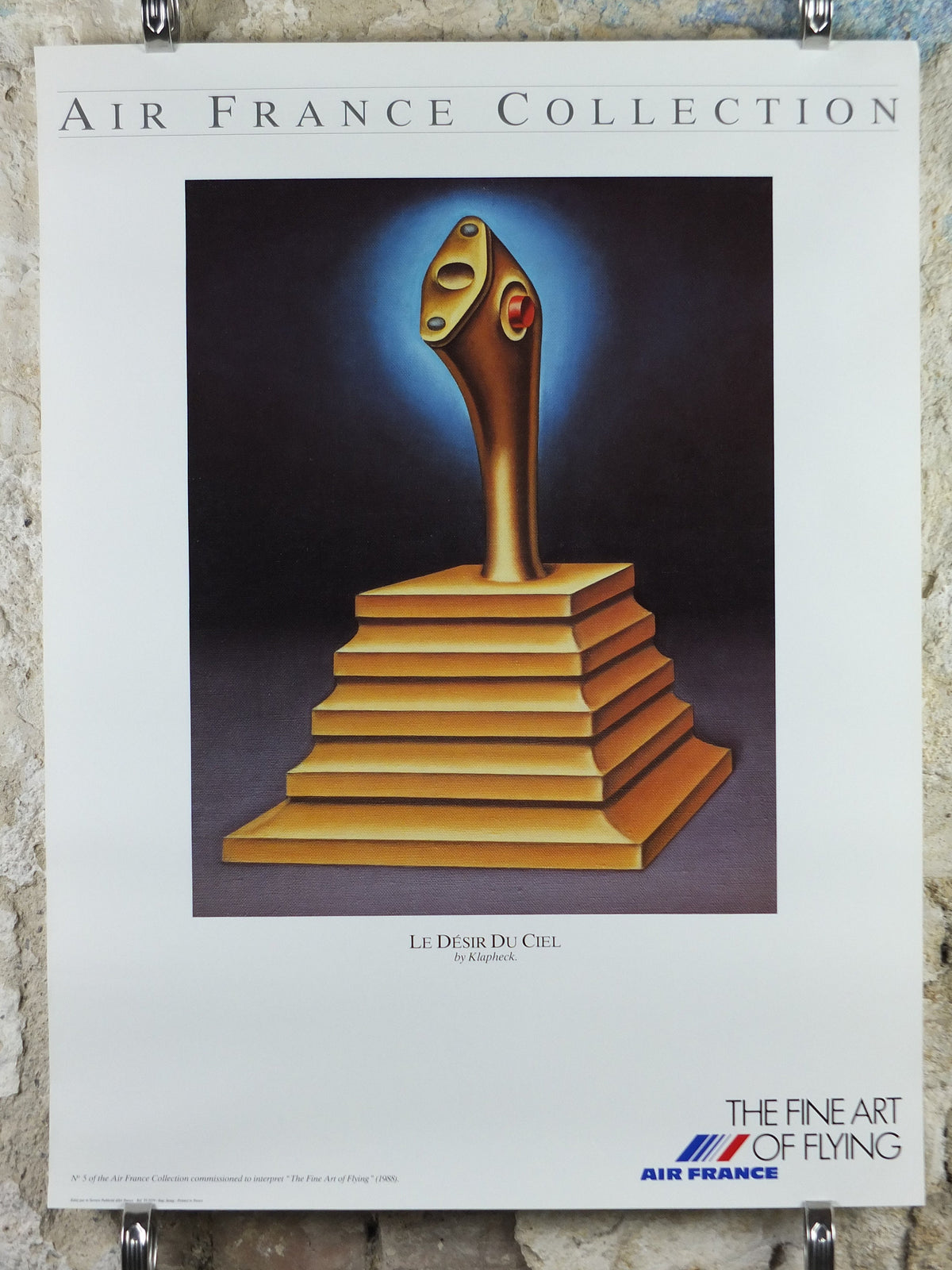 1988 Air France Collection Poster, Le Desir du Ciel by Kalpheck, Modernism, Commemorative Edition, Aviation, tourism vacation wall art