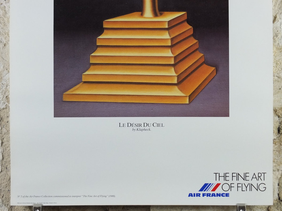 1988 Air France Collection Poster, Le Desir du Ciel by Kalpheck, Modernism, Commemorative Edition, Aviation, tourism vacation wall art