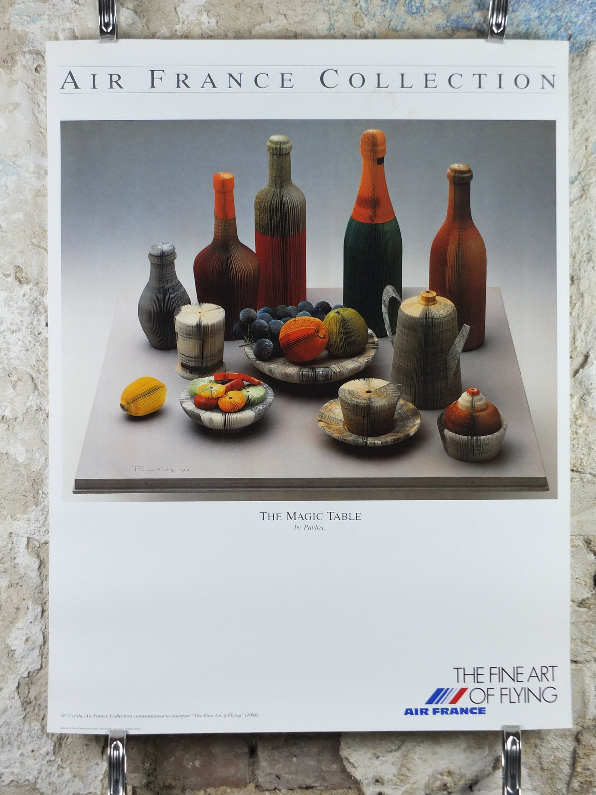 1988 Air France Collection Poster, The Magic Table by Pavlos, Modernism, Commemorative Edition, Aviation, tourism vacation wall art