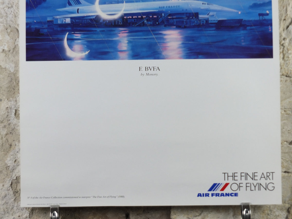 1988 Air France Collection Poster, Concorde F BVFA by Jacques Monory, Modernism, Commemorative Edition, Aviation, tourism vacation wall art
