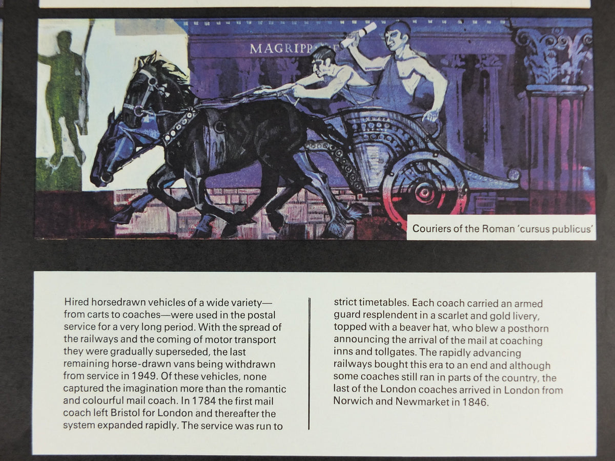 1966 History of Mail Transport Poster, Horse drawn vehicles, GPO, General Post Office, by Michael Heslop, Royal Mail, SPWDC3, decor wall art