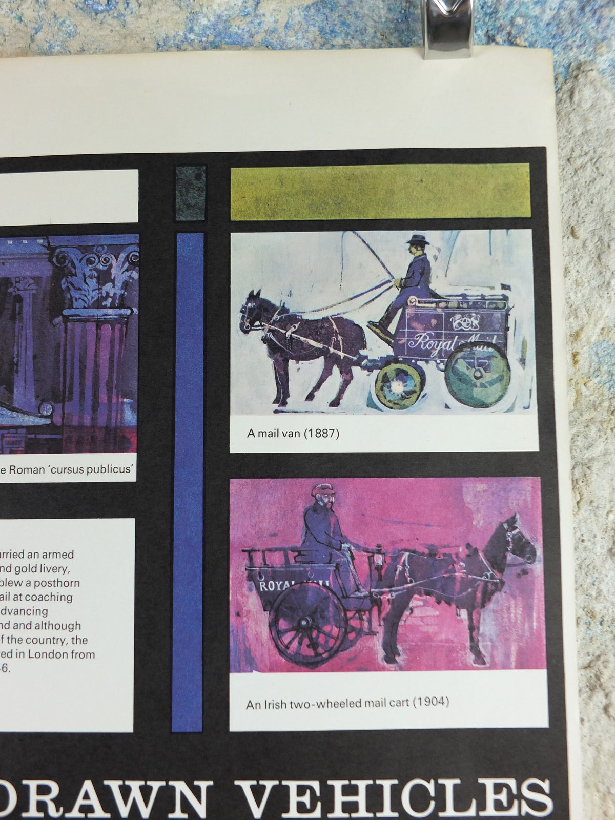 1966 History of Mail Transport Poster, Horse drawn vehicles, GPO, General Post Office, by Michael Heslop, Royal Mail, SPWDC3, decor wall art