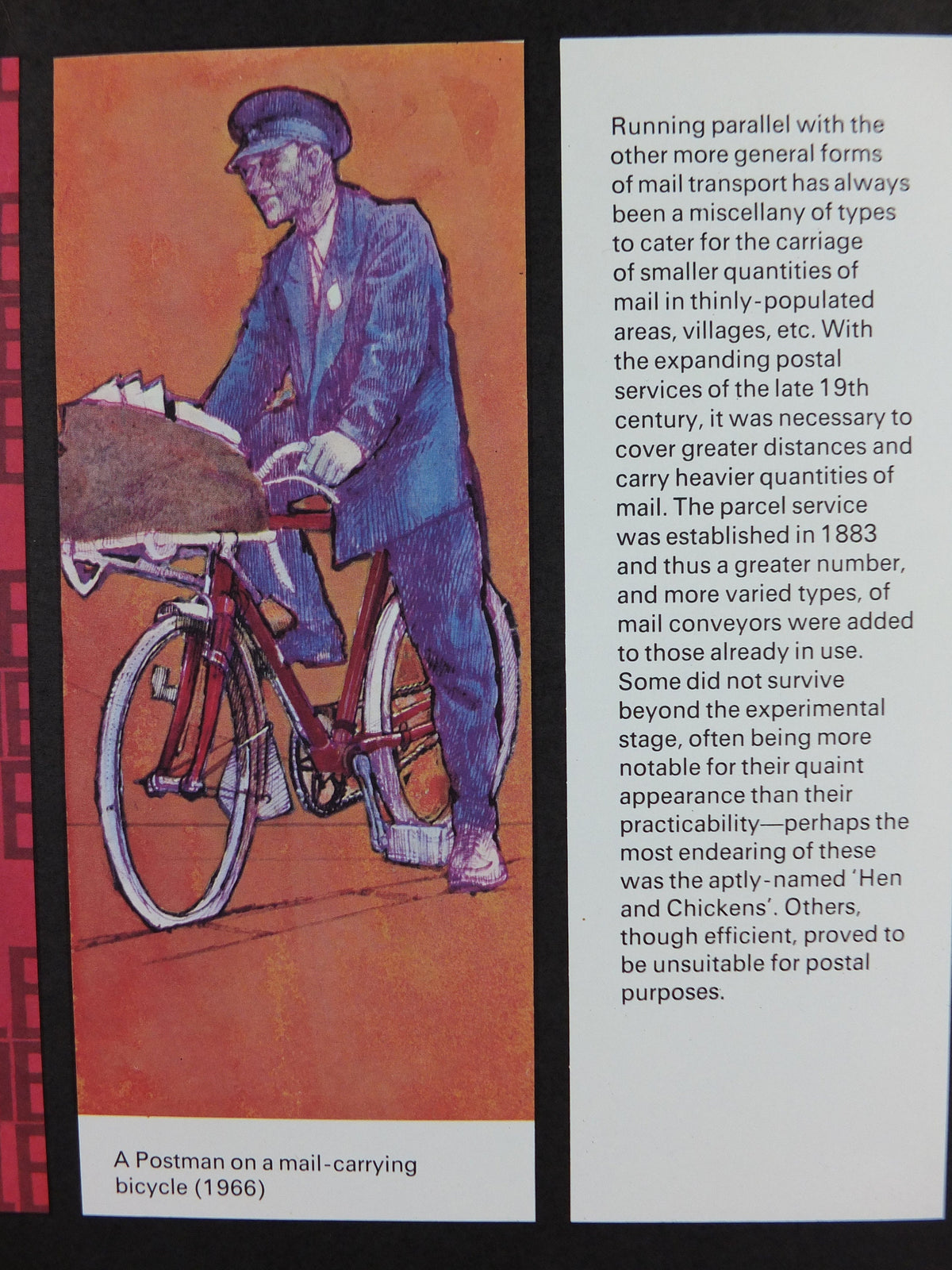 1966 History of Mail Transport Poster, Misc Conveyors, GPO, General Post Office, by Michael Heslop, Royal Mail, SPWDC3, decor wall art