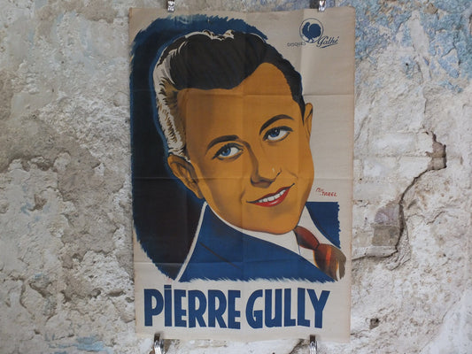 Original Vintage French Singer Pierre Gully Poster crooner entertainment fashion style Advertising print slick deco nouveau wall art 1930s