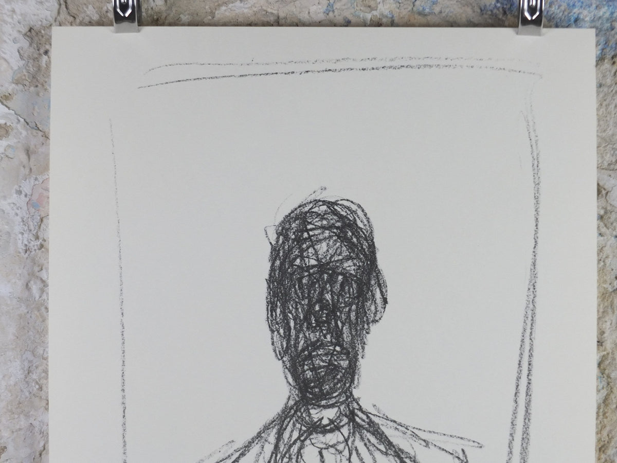 1984 Alberto Giacometti Poster, Head of a Man 1955, amazing condition, Surrealism, Expressionism, Cubism, gallery exhibition wall art 1980s