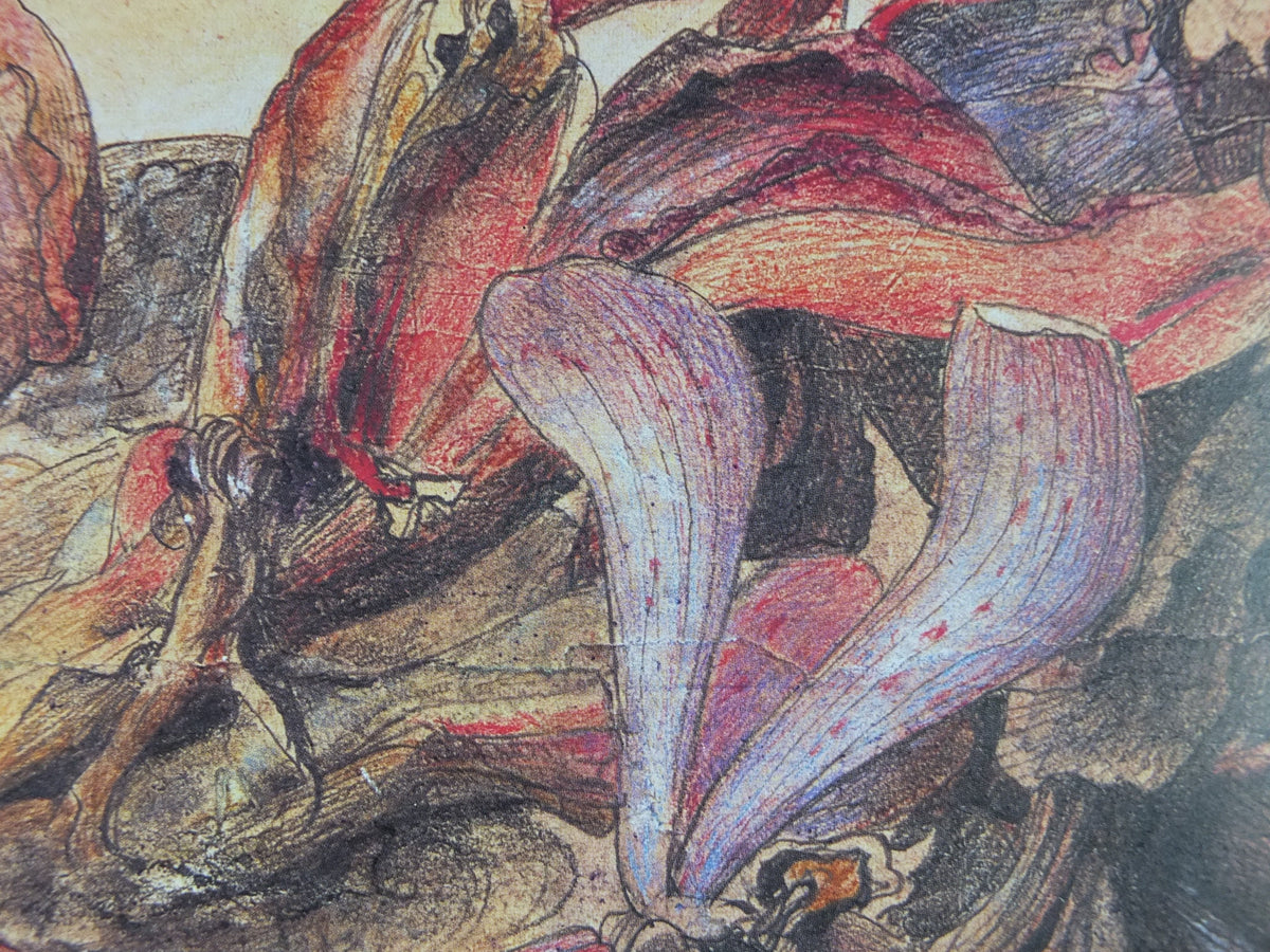 1981 Horst Janssen Poster, Dried Lillies, amazing condition, lithography and print making, gallery exhibition wall art 1980s