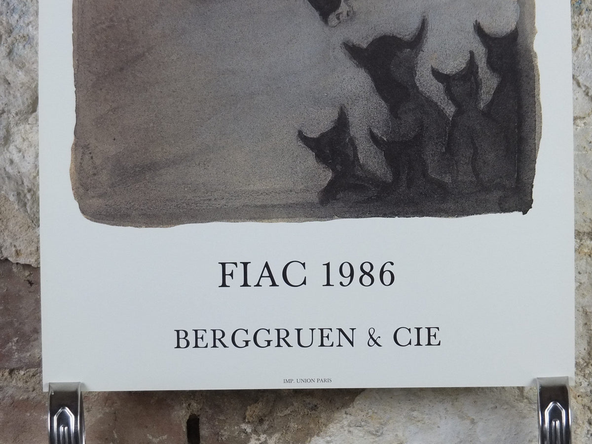 1986 Alfred Kubin Poster, The Elephant, amazing condition, Surrealism, Expressionism, gallery exhibition wall art 1980s