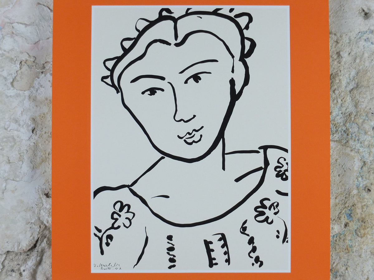 1985 Henri Matisse Poster, Woman's Face 1947, amazing condition, Fauvism, Modernism, Post-Impressionism, gallery exhibition wall art 1980s