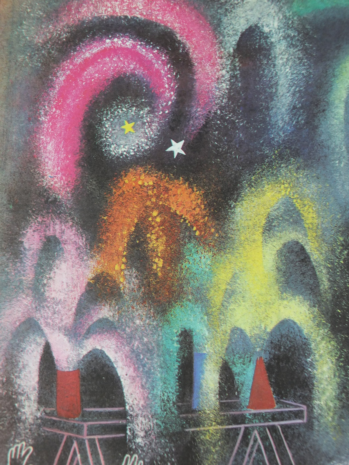 1971 Child Education Bonfire Night Poster, fireworks, sparklers, Guy Fawkes, bonfire, leaf burning, mid century print, wall art