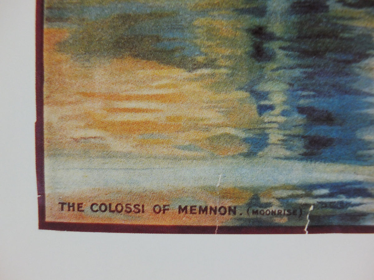 Egypt Colossi of Memnon Travel Poster, River Nile, Excursions in the Orient, Reprint, travel and tourism advertising, wall art decor 1990s