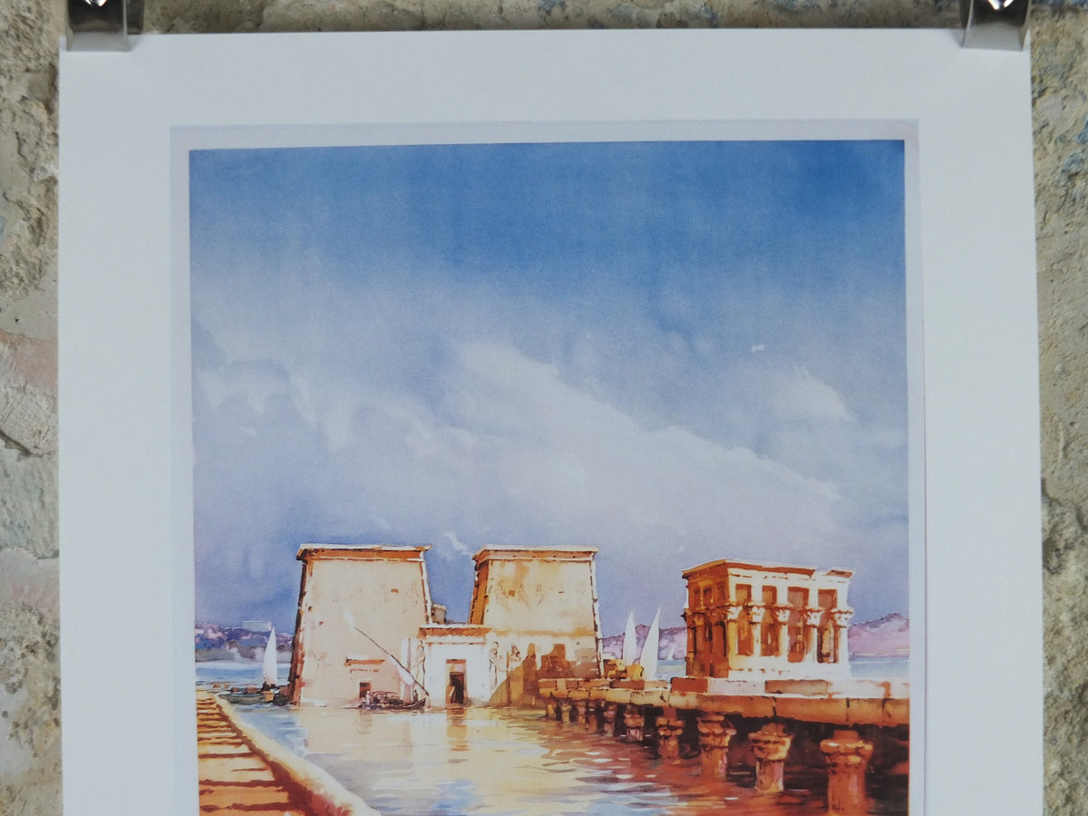 Egypt River Nile Travel Poster, Fellucas, Excursions in the Orient, Reprint, travel and tourism advertising, wall art decor 1990s
